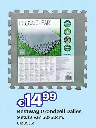 Bestway Grondzeil Dalles 9 stuks van 50x50cm.
