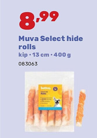 Muva Select hide rolls kip • 13 cm • 400 g