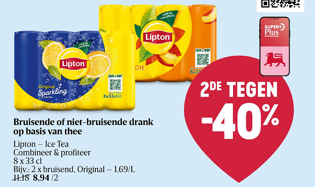 Bruisende of niet-bruisende drank op basis van thee