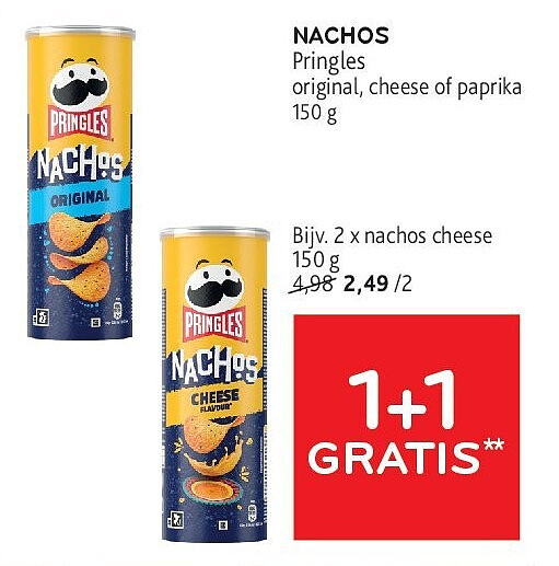 NACHOS Pringles original, cheese of paprika 150 g