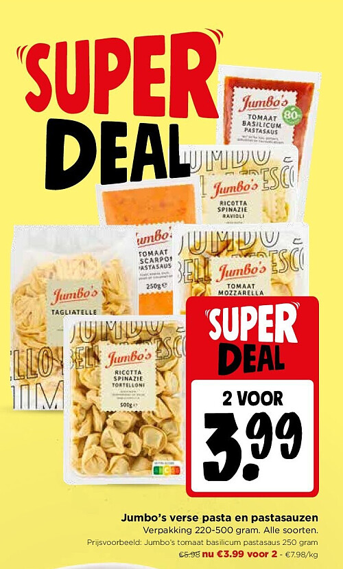Jumbo’s verse pasta en pastasauzen