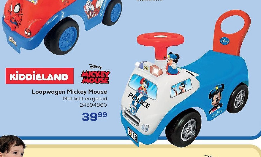 Loopwagen Mickey Mouse Met licht en geluid