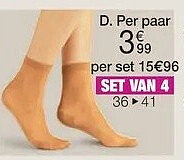 Mousse kniekousen, set van 4 paar