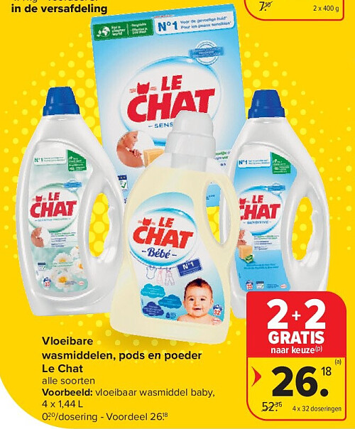 Vloeibare wasmiddelen, pods en poeder Le Chat
