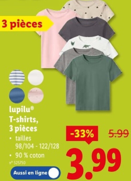 T-shirts, 3 pièces