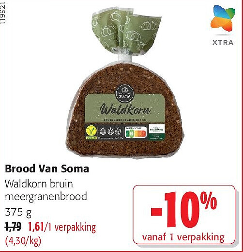 Brood Van Soma Waldkorn bruin meergranenbrood 375 g