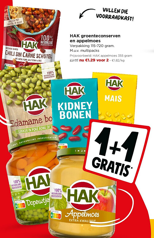 HAK groenteconserven en appelmoes