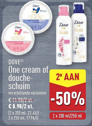 One cream of douche­ schuim