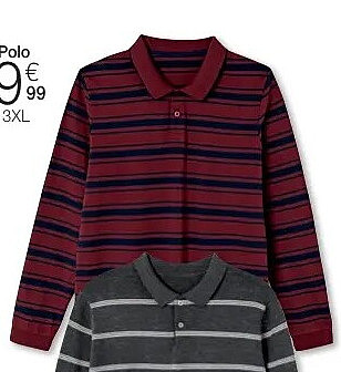 Polo manches longues en maille jersey