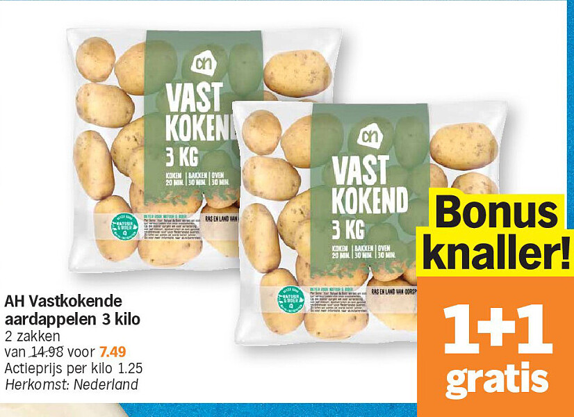 AH Vastkokende aardappelen 3 kilo