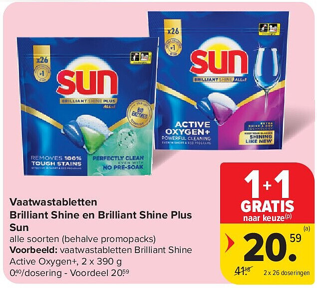 Vaatwastabletten Brilliant Shine en Brilliant Shine Plus Sun