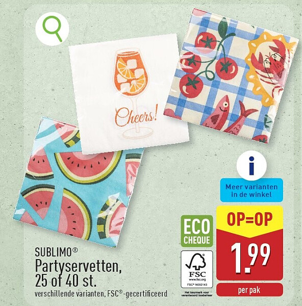 Partyservetten, 25of 40st.