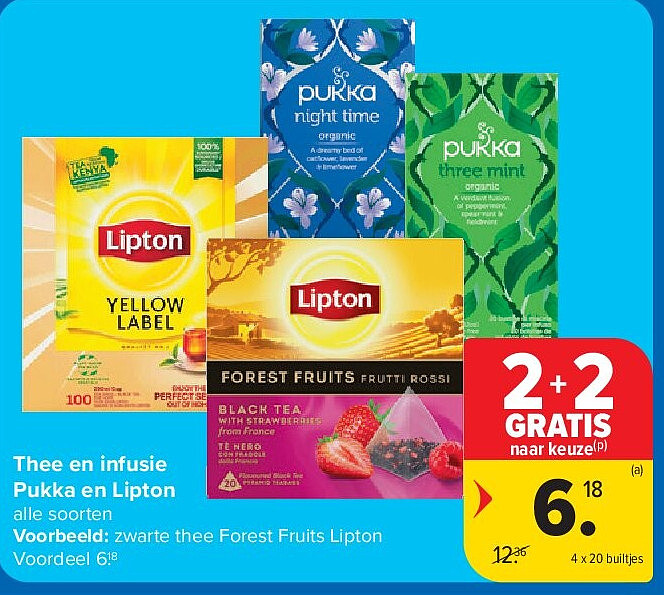 Thee en infusie Pukka en Lipton