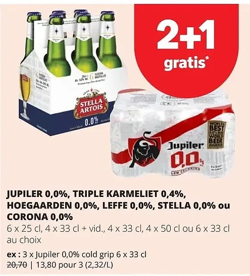 Jupiler 0,0% cold grip 6 x 33 cl