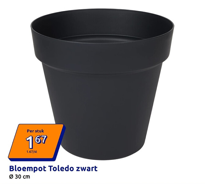 Bloempot Toledo zwart
