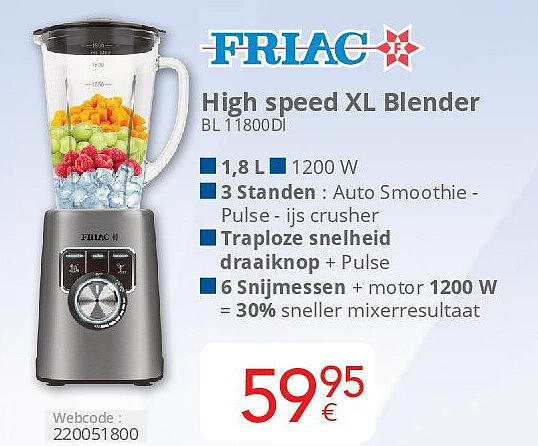 High speed XL Blender BL 11800DI