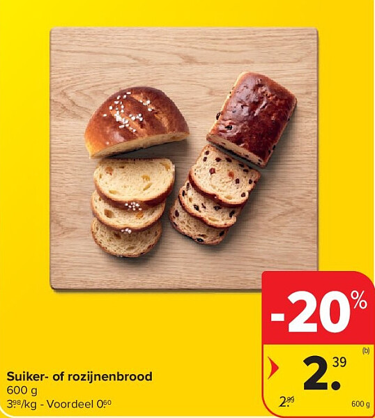 Suiker- of rozijnenbrood