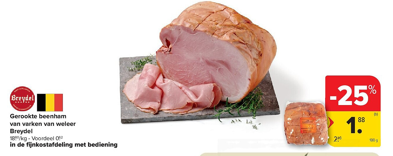 Gerookte beenham van varken van weleer Breydel