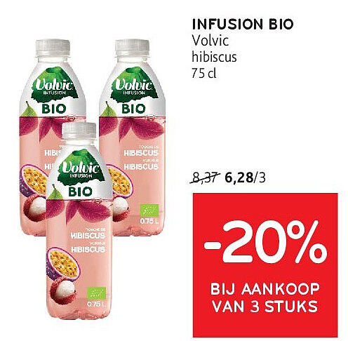 INFUSION BIO Volvic hibiscus 75 cl