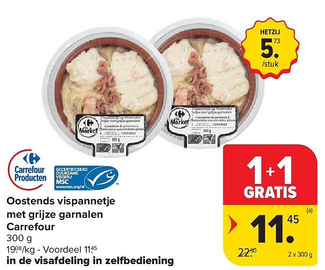 Oostends vispannetje met grijze garnalen Carrefour