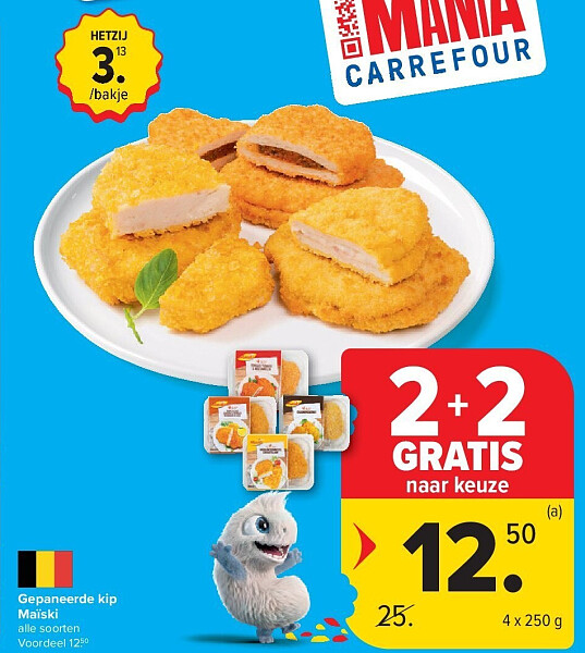 Gepaneerde kip Maïski