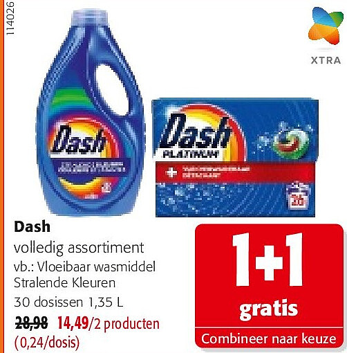 Dash Vloeibaar wasmiddel Stralende Kleuren 30 dosissen 1,35 L