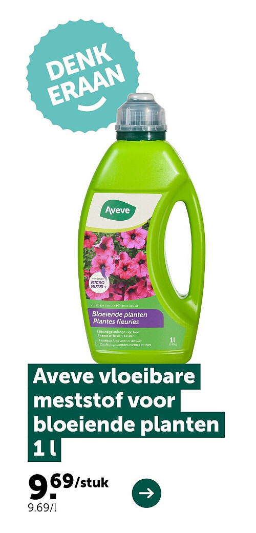 Aveve vloeibare meststof voor bloeiende planten 1 l