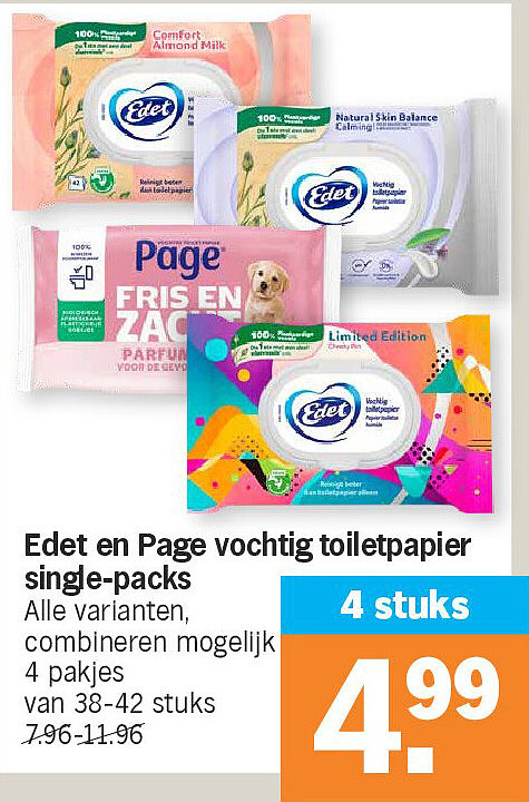 Edet en Page vochtig toiletpapier single-packs