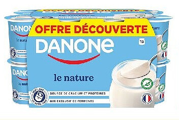 Yaourt nature Danone Offre découverte 16 x 125 g