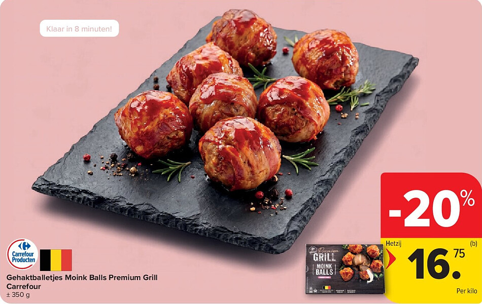 Gehaktballetjes Moink Balls Premium Grill Carrefour