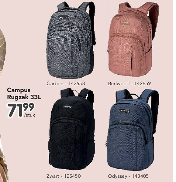 Campus Rugzak 33L Zwart - 125450