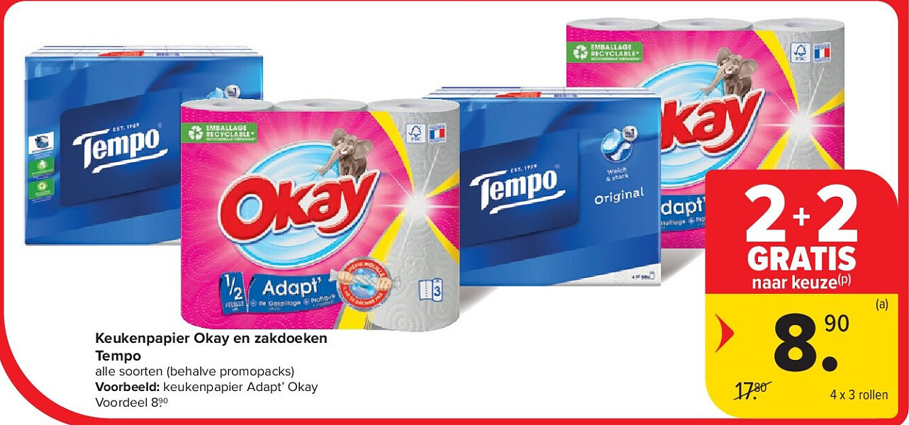Keukenpapier Okay en zakdoeken Tempo