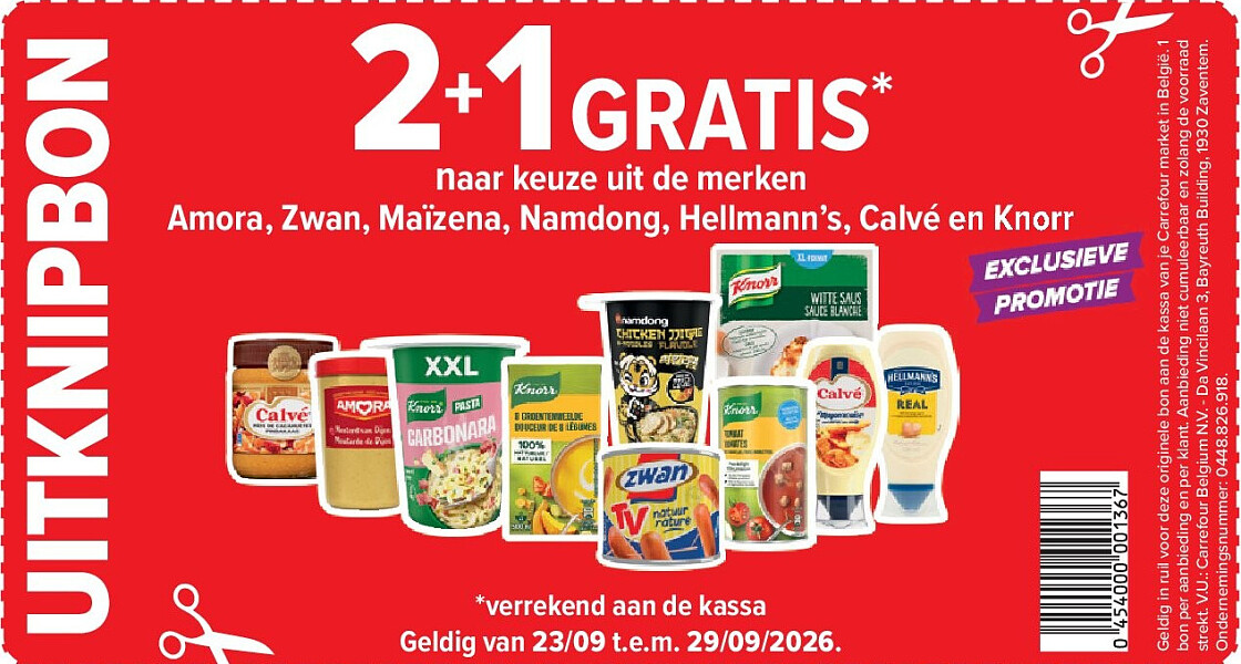 Amora, Zwan, Maïzena, Namdong, Hellmann’s, Calvé en Knorr