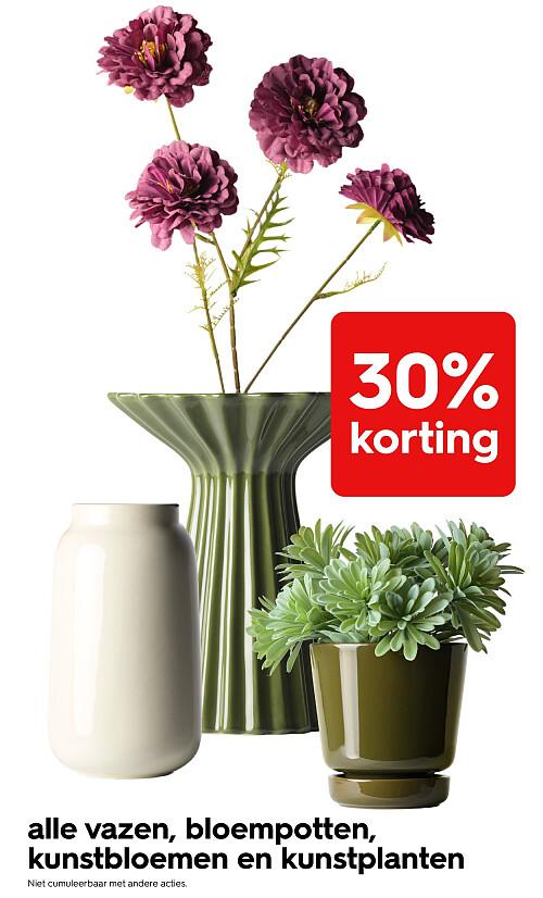 alle vazen, bloempotten, kunstbloemen en kunstplanten