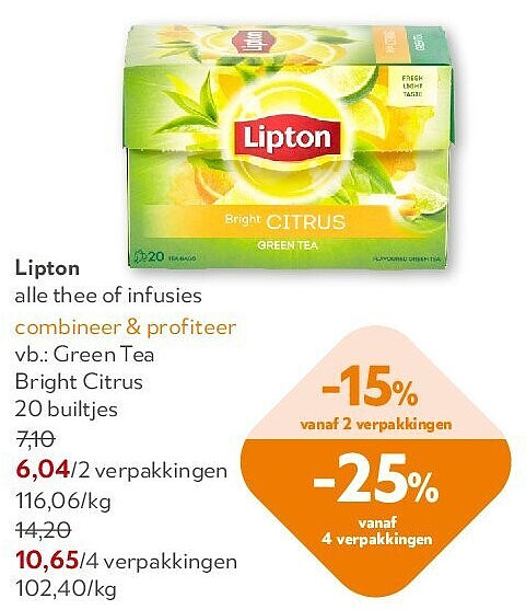 Lipton Green Tea Bright Citrus 20 builtjes