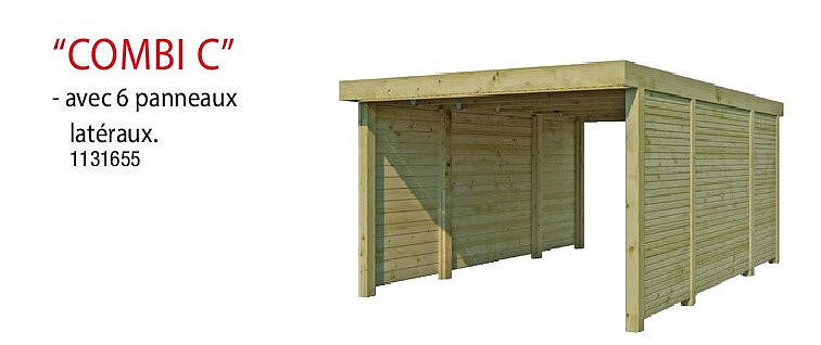 Woodlands QB carport combi C 307x554 cm