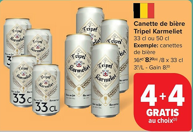 Canette de bière Tripel Karmeliet 8 x 33 cl