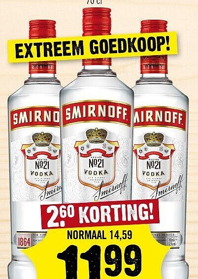Smirnoff Vodka 70 cl