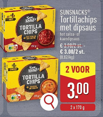 Tortillachips metdipsaus