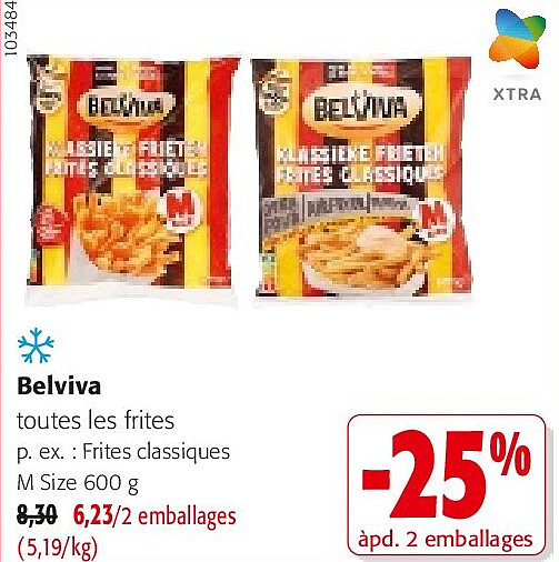 Belviva Frites classiques M Size 600 g
