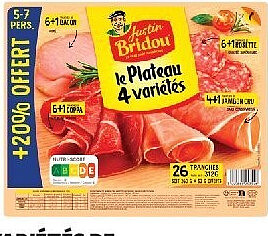 Le plateau 4 variétés de charcuteries Justin Bridou