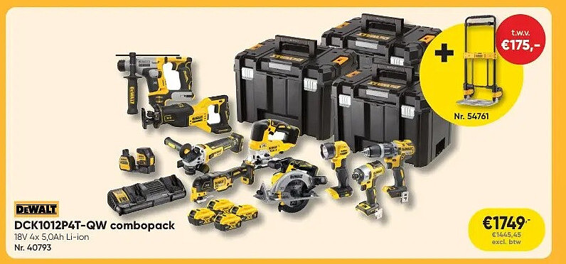 DCK1012P4T-QW combopack 18V 4x 5,0Ah Li-ion Nr. 40793