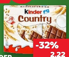 Country Schokoriegel mit Cerealien und Milchcreme-Füllung