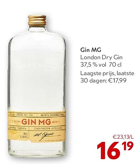 Gin MG London Dry Gin 37,5 % vol 70 cl