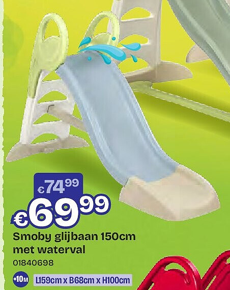 Smoby glijbaan 150cm met waterval