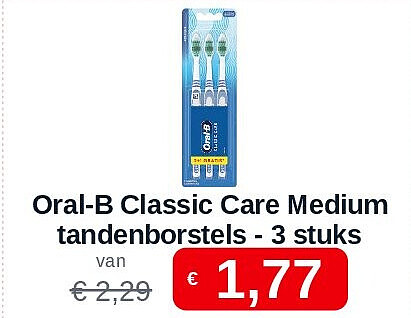 Oral-B Classic Care Medium tandenborstels - 3 stuks