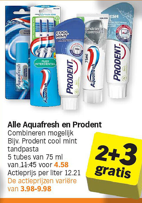 Alle Aquafresh en Prodent
