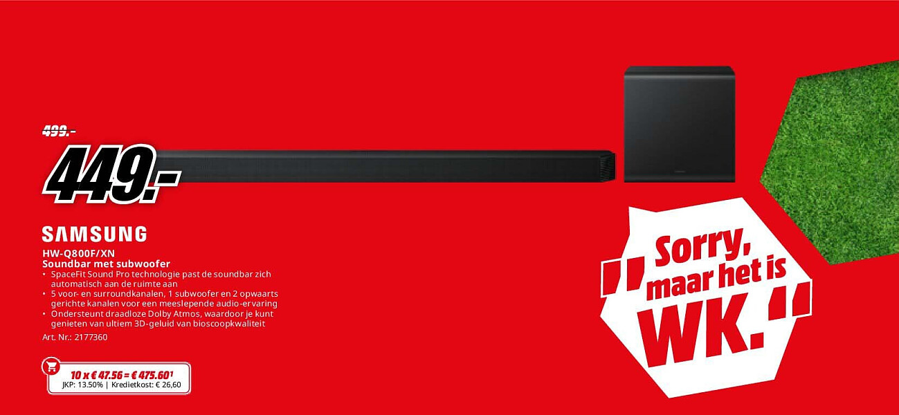 HW-Q800F/XN Soundbar met subwoofer