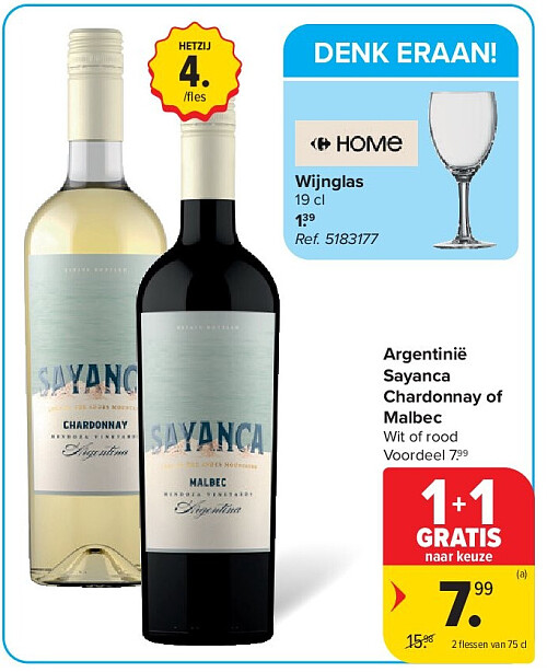 Argentinië Sayanca Chardonnay of Malbec