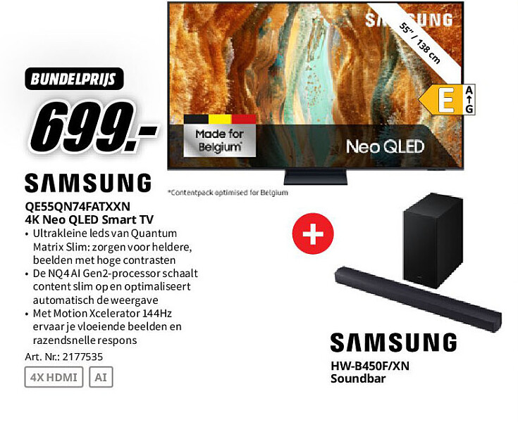 Samsung QE55QN74FATXXN 4K Neo QLED Smart TV